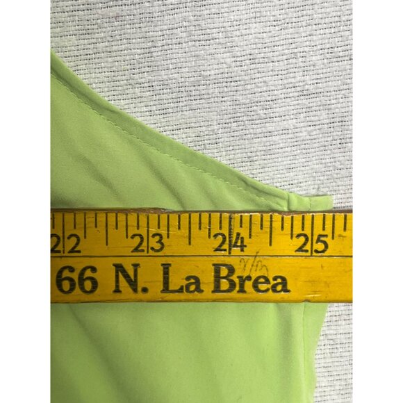 Notations Women 2X Lime Green Plus size Blouse Tank Sheer Side Slits Key hole - Picture 10 of 11